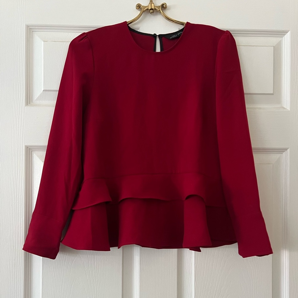 Zara Elegant Red Women's Top - Picture 4 of 5